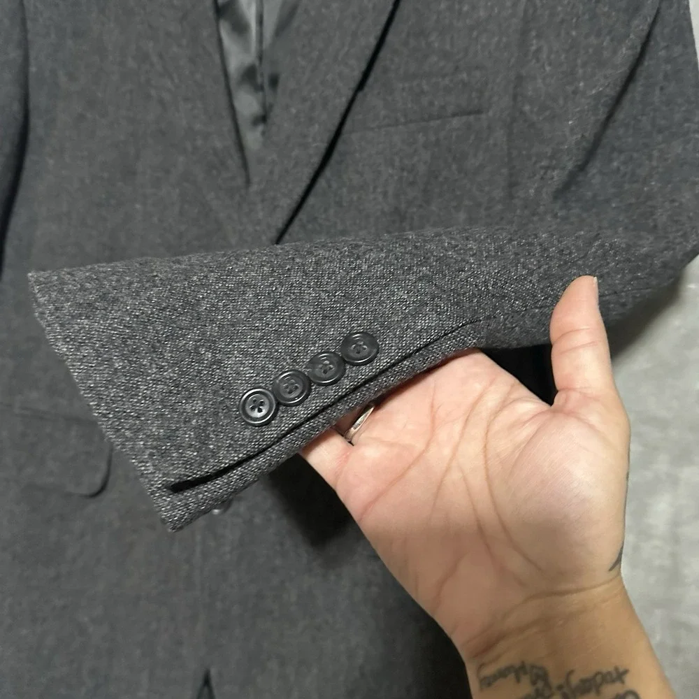 Jos A Bank Classic Tweed Wool Sport Coat Blazer Jacket Mens 40S Gray Old Money